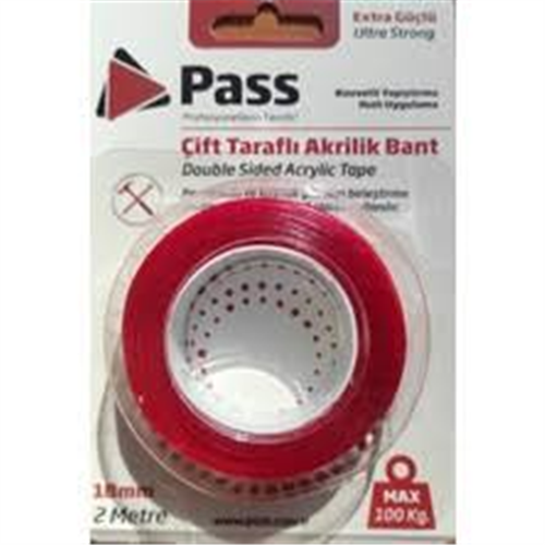 PASS SİLİKONLU ÇİFT TARAFLI BANT 19 MM X 2 YRD